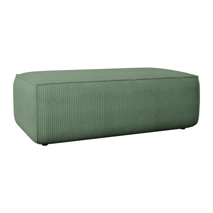 Pouf en velours côtelé vert amande AMELIA
