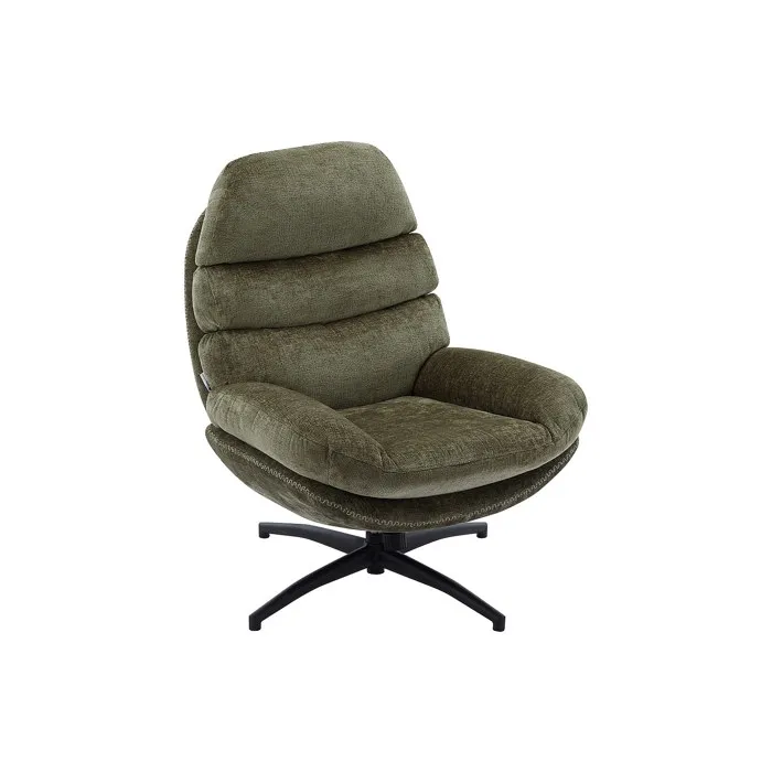 Fauteuil pivotant en tissu vert LIZUTA