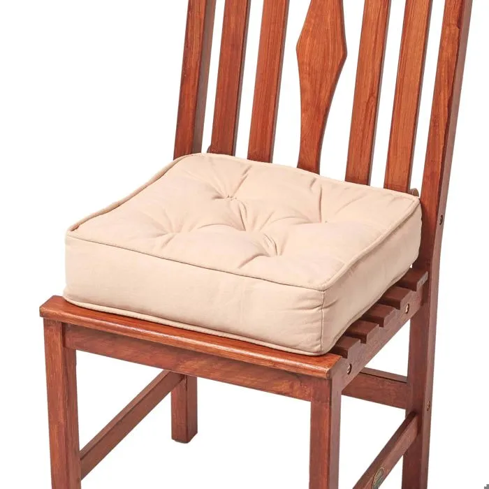 Galette De Chaise Coussin Rehausseur En Coton Beige, 40x40x10cm - Homescapes