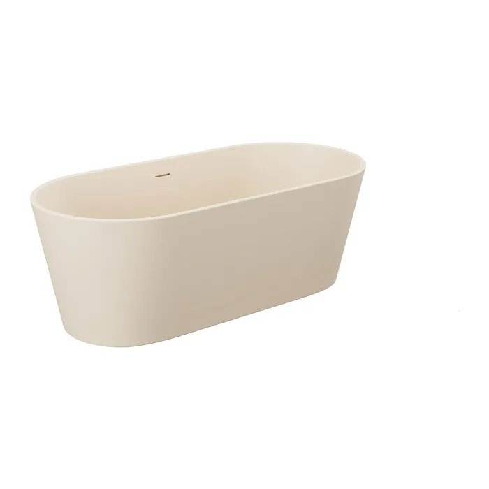 Baignoire îlot ovale - 159 x 74 x 56 cm - Acrylique - Beige mat - 255L - LUZECA