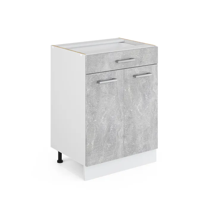 Vicco Meuble cuisine Béton 60cm avec tiroir, sans PT