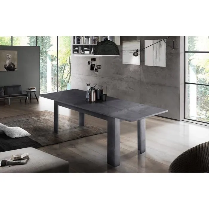 Table Extensible,effet Bois,ardoise,190x90h75 Cm