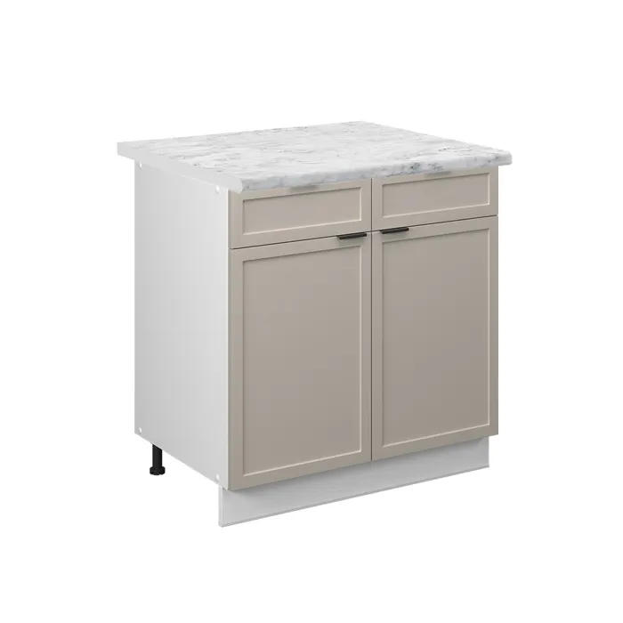 Vicco Meuble cuisine GrisBeige 80cm, PT Marbre