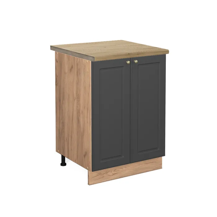 Vicco Meuble bas de cuisine Anthracite-or 60cm, PT Chêne