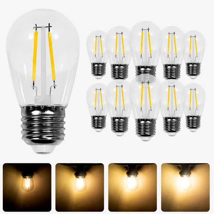 Lot 10 Ampoules Led Filament Transparentes E27 Dimmables