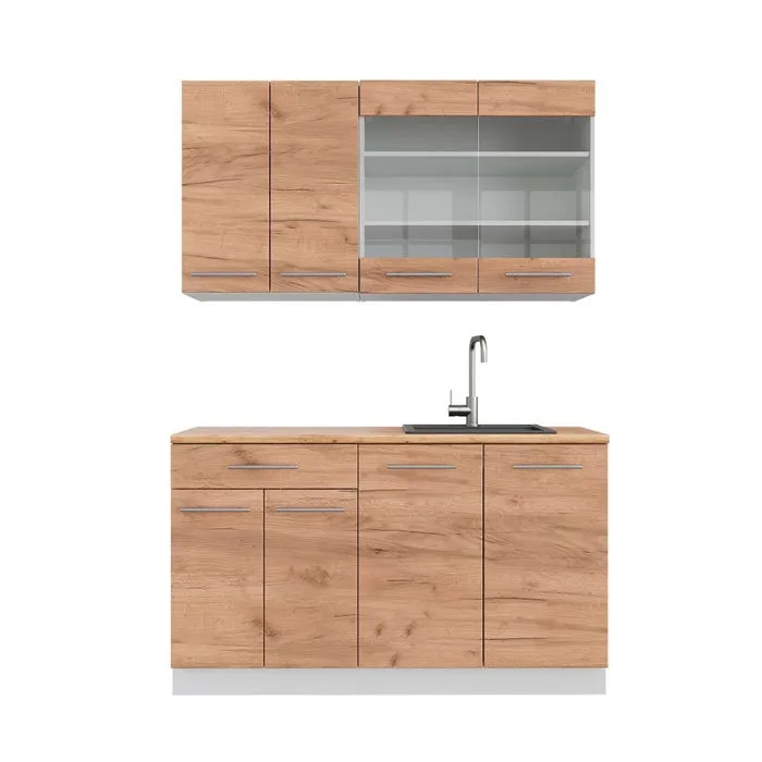 Vicco Cuisine Chêne doré/blanc 140cm, PT Chêne