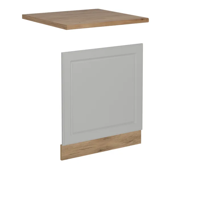 Vicco Façade de lave-vaisselle Blanc campagne 60cm, PT Chêne