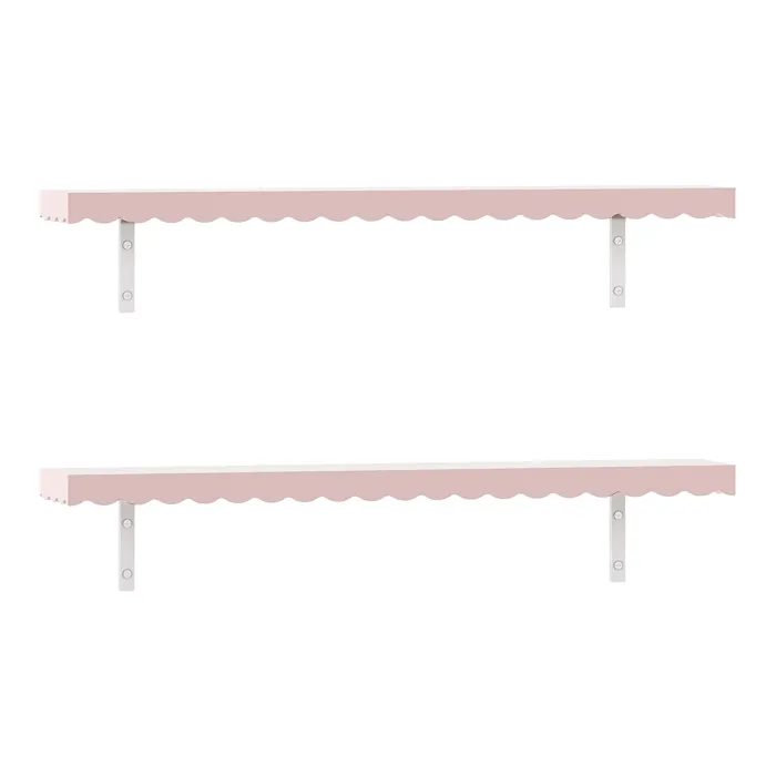 Lot de 2 étagères murales Vestnes 80 x 17 x 4 cm rose en.casa