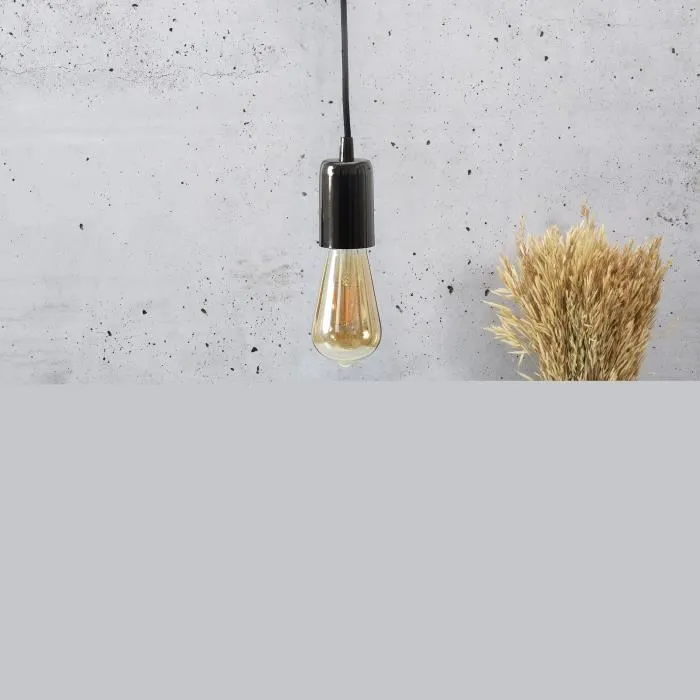 Paris Suspension Vintage - Noir Aluminium - Câble Noir