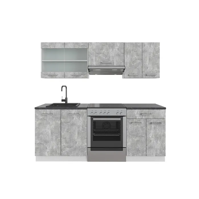 Vicco Cuisine Béton/blanc 200cm, PT Anthracite