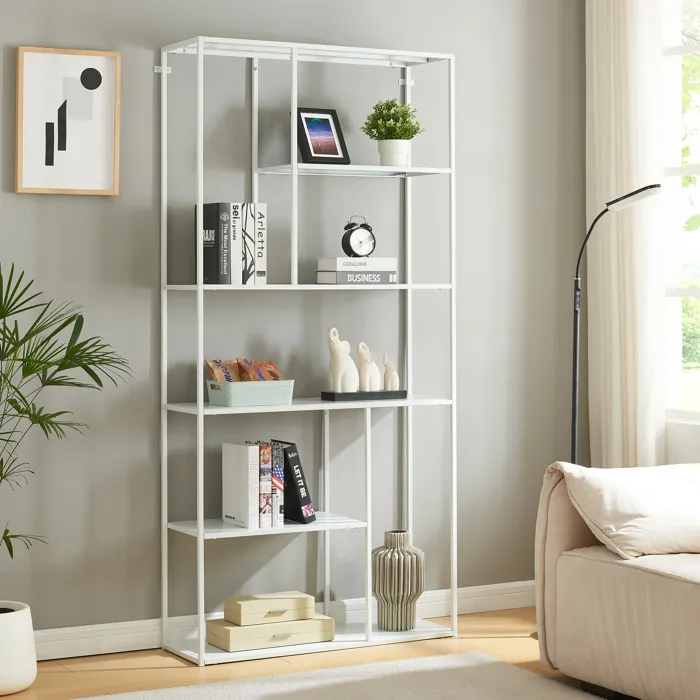 Étagère autoportante Vehmaa acier 188 x 90 x 30 cm blanc en.casa