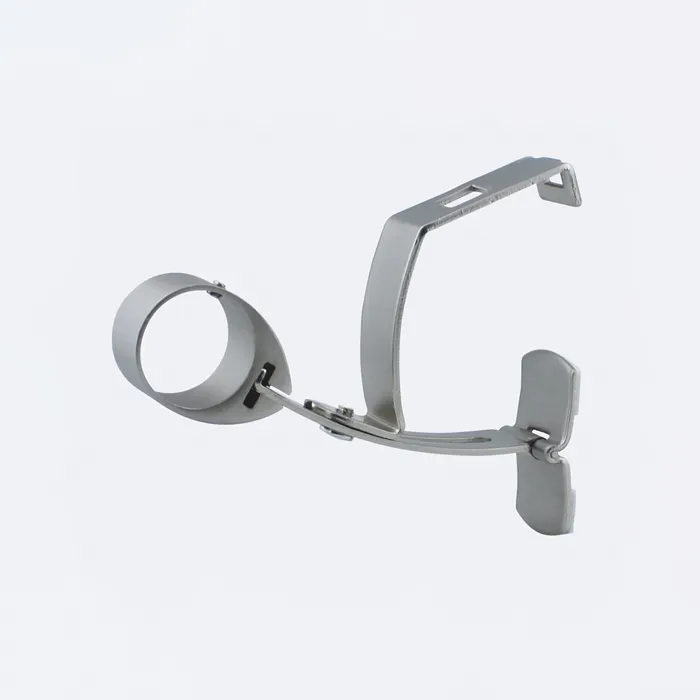 Support sans perçage pour barre à rideaux Diam.28mm sur coffre volet roulant en Nickel Mat - Boulet