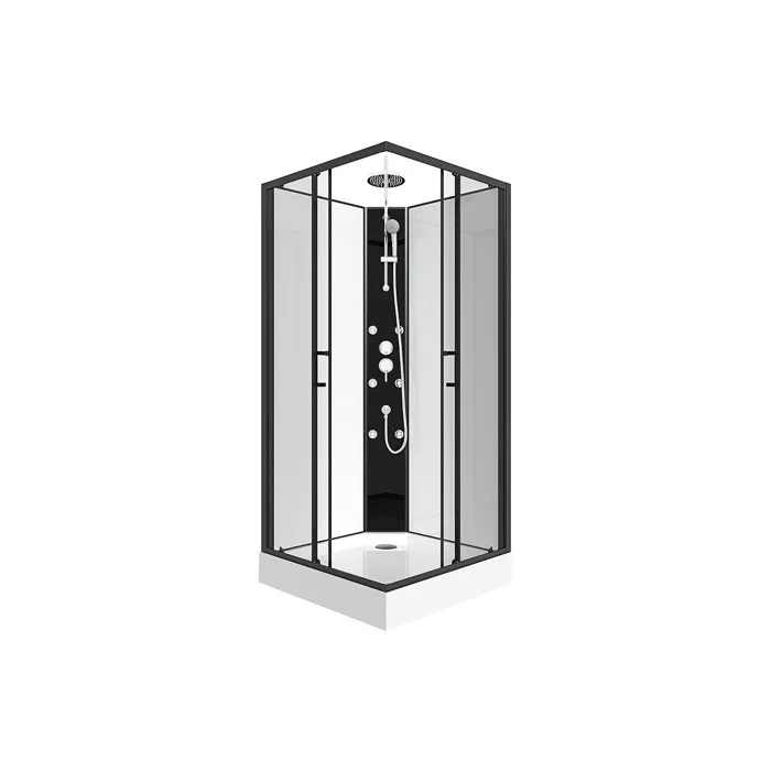 Cabine de douche d'angle hydromassante - L80 x l80 x H225 cm - KIVORA