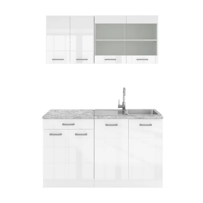 Vicco Cuisine Blanc 140cm, PT Marbre
