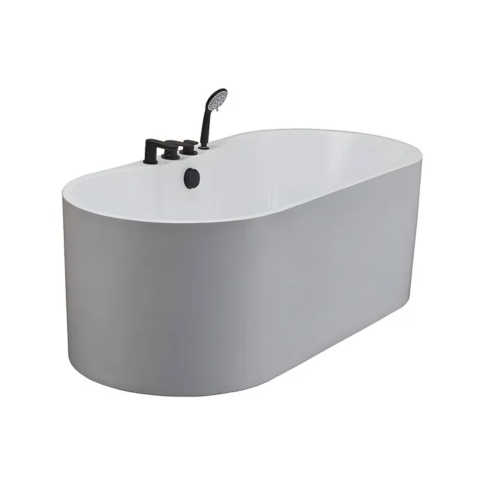 Baignoire îlot avec robinetterie - 150x75x58 cm - Blanche - 195 L - STEPONA
