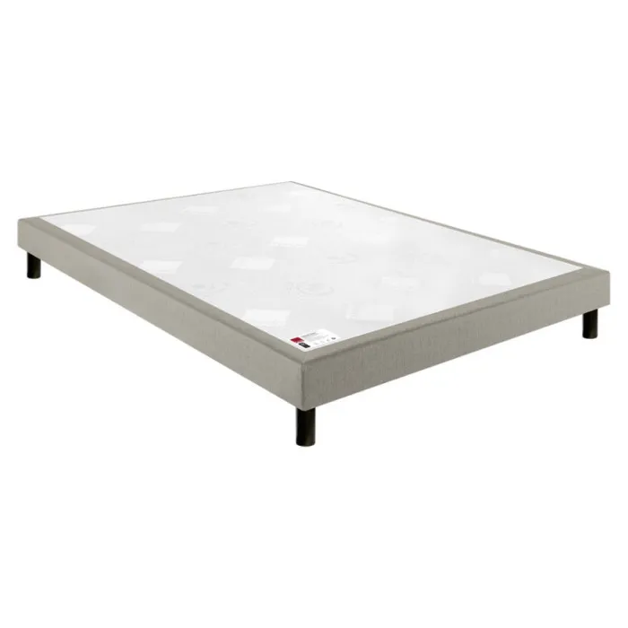 Sommier Epeda CONFORT FERME DECO NATURE 140x190 Gris souris Lattes