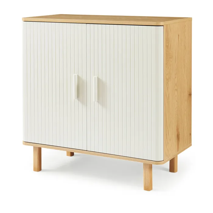 Buffet Ferrersp 80 x 80 x 40 cm effet chêne / couleur sable en.casa