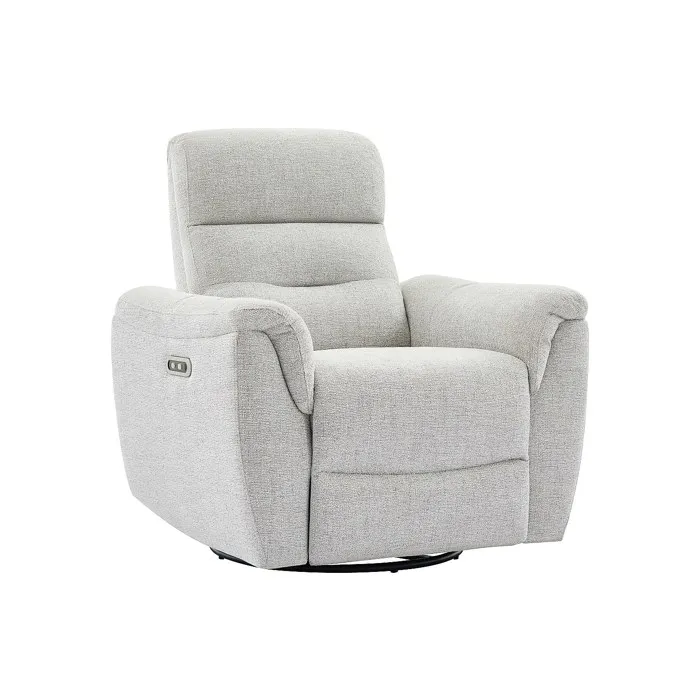 Fauteuil relax électrique en tissu texturé gris clair BREVIO