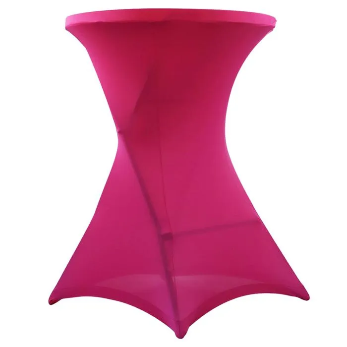 Nappe housse de mange debout rose - Table de bar haute Oviala