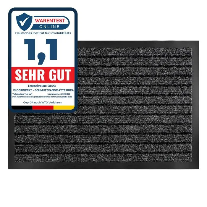 Tapis de Porte Paillasson d'entrée Dura Anthracite 100 x 150 cm