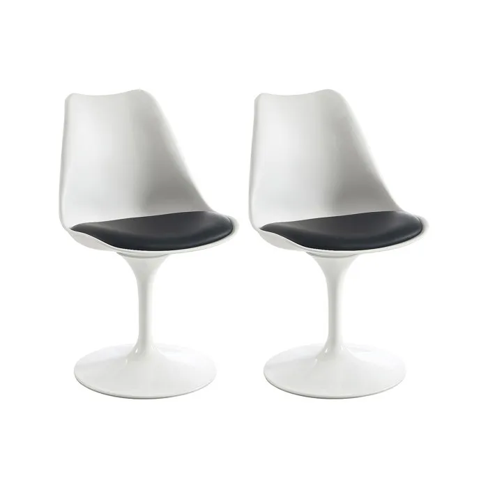 Lot De 2 Chaise Vente Unique Interieur Non Pliable En Polypropylene H. 82 Cm Noir