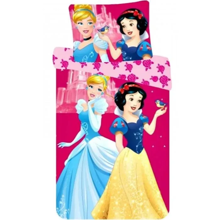 Parure De Lit Princesse Disney - Cendrillon Et Blanche Neige - 90 X 140 Cm
