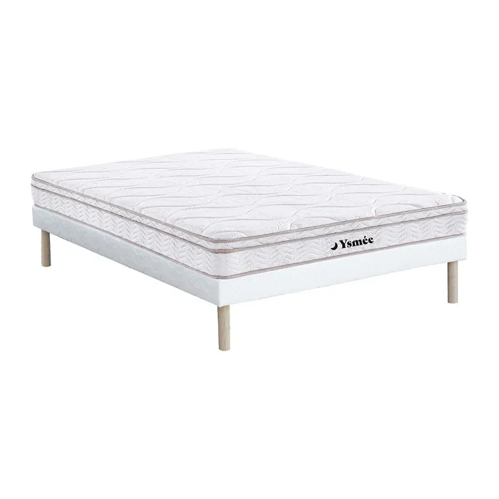 Ensemble 160 x 200 cm sommier + matelas ressorts 3 zones et mémoire de forme ép.20cm - WOLKENTANZ de YSMÉE
