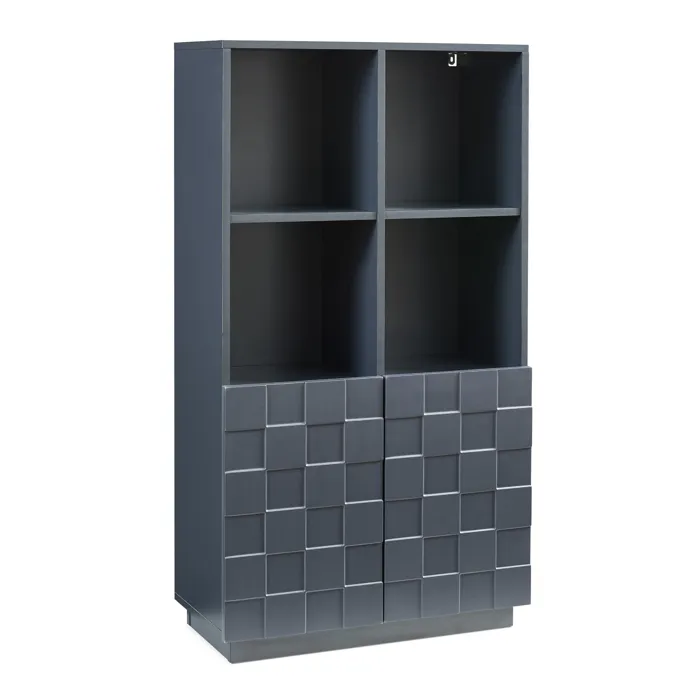 Buffet haut Bopibobro 118 x 64 x 30 cm gris foncé en.casa