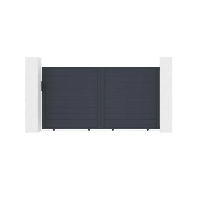 Portail coulissant 3m EIGER H.160cm + Portillon 1m EIGER H.160cm aluminium gris