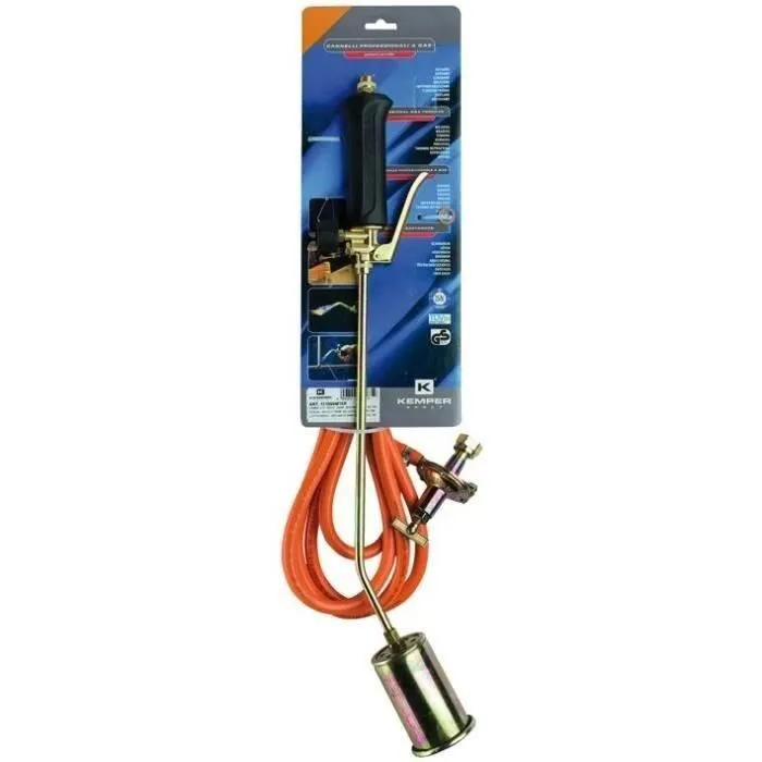 Desherbeur thermique à gaz + Détendeur propane + Tuyau gaz 5mètres Bruleur 60 mm KEMPER