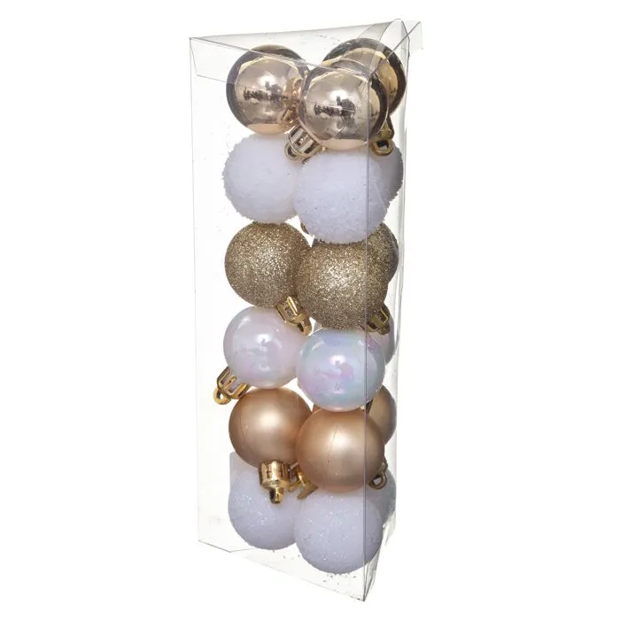 Boule de Noël Or Blanc x 18 - Atmosphera