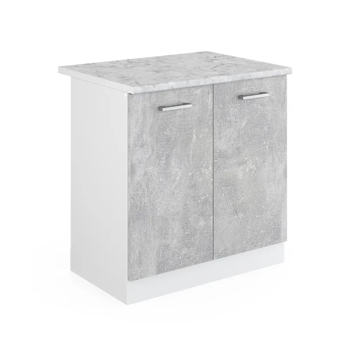 Vicco Meuble bas sous-évier Béton 80cm, PT Marbre