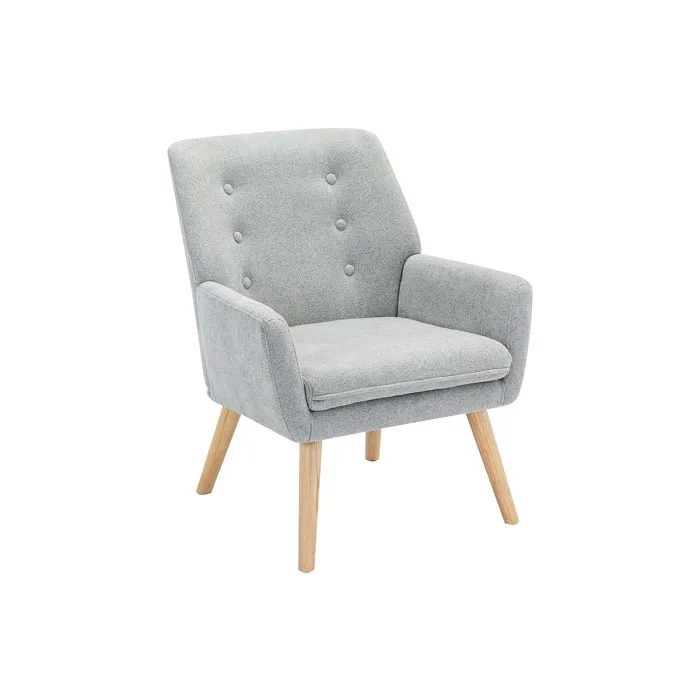 Fauteuil En Tissu Gris Serino