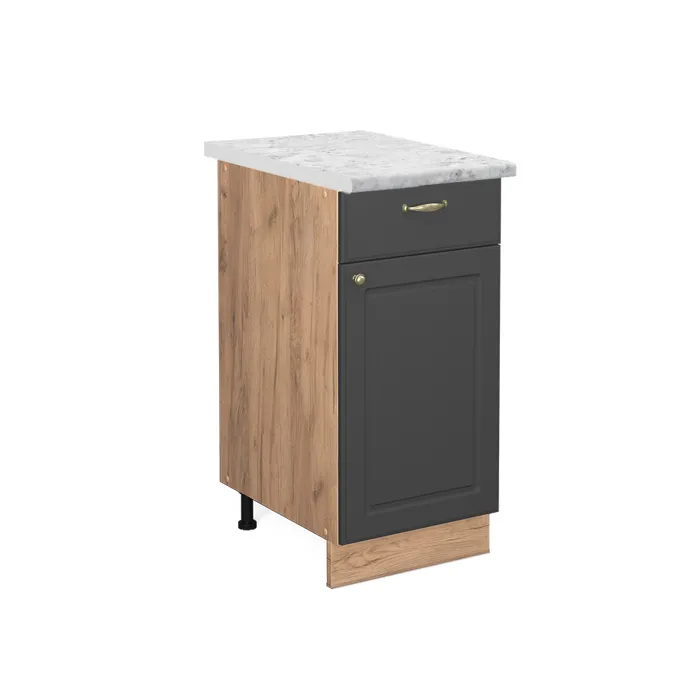 Vicco Meuble cuisine Anthracite-or 40cm, PT Marbre