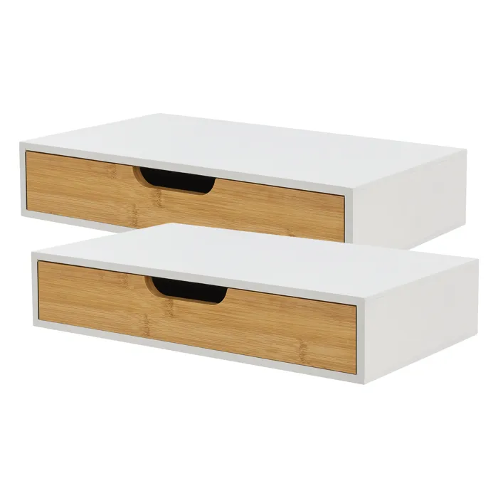 Lot de 2 étagères murales Bokn 40 x 24 x 8 cm blanc naturel en.casa