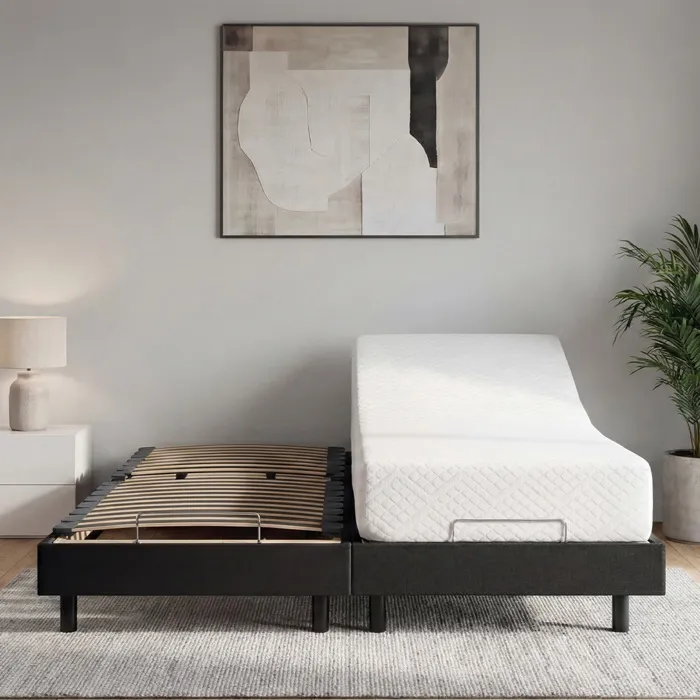 Ensemble matelas mémoire sommier 90x190