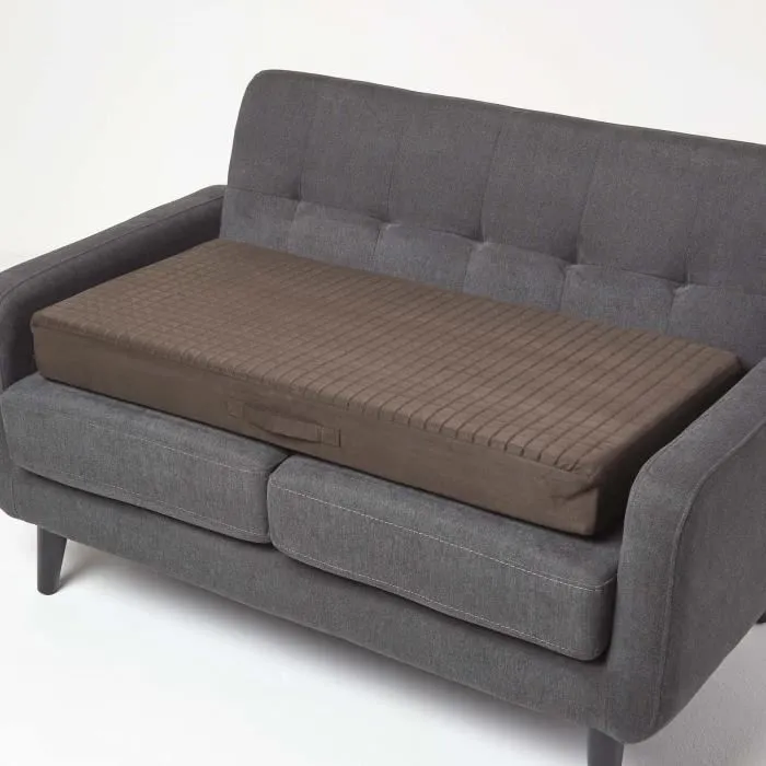 Coussin D'assise Déhoussable Pour Canapé 2 Places En Suédine, Chocolat - Homescapes