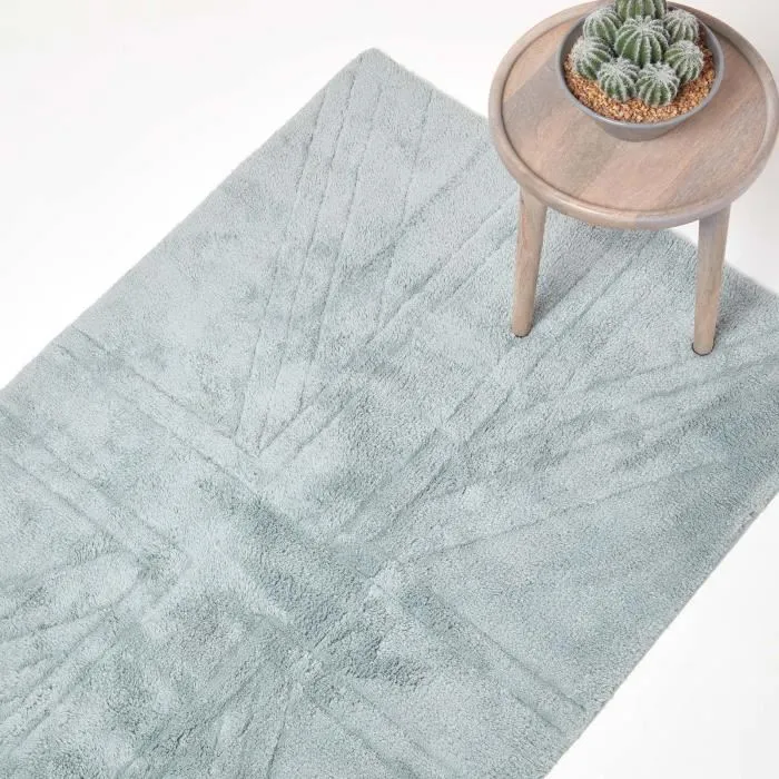 Tapis Uni Tufté Union Jack Gris Argent 90x150cm - Homescapes