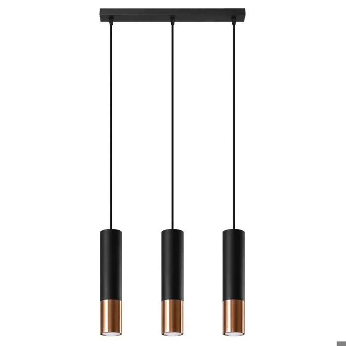 Suspension en Acier - LUMINOUS - Noir/cuivre - IP20 - Max 10W LED - GU10 - Style Moderne