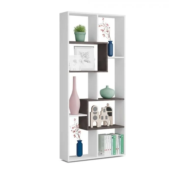 Mobimarket - Calicosy - Bibliothèque Réversible 8 Cases H180 Cm - Kawa