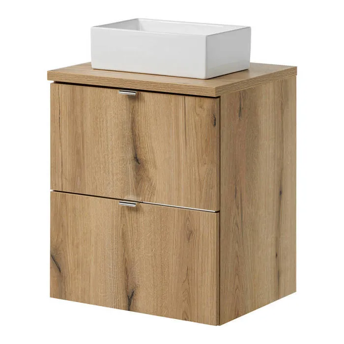 Meuble sous lavabo NEWPORT 50 x 71 x 40 cm effet chêne en.casa