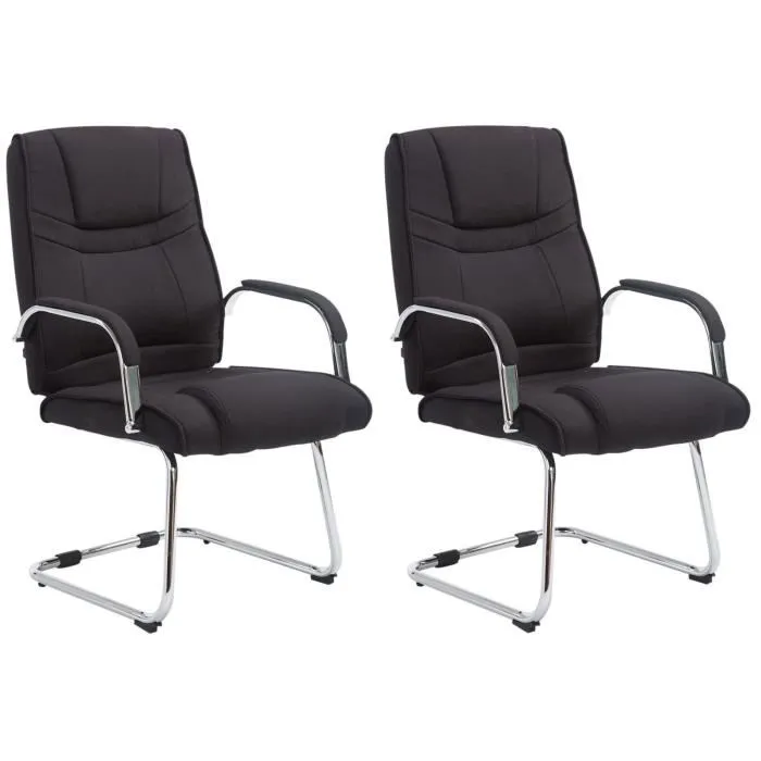 Lot De 2 Chaises Attila Tissu Noir