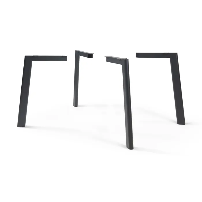Lot de 4 pieds de table Hostang acier laqué 50 x 8 x 71 cm noir en.casa