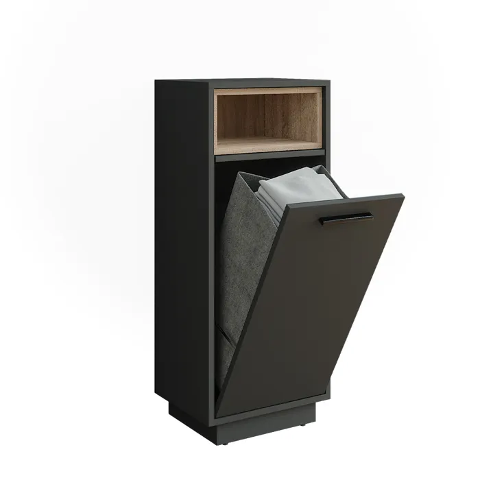 Vicco Armoire de salle de bain Anthracite/Sonoma 38x93cm avec poche intérieure amovible