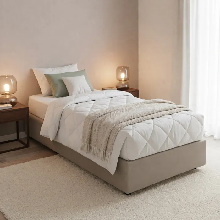 Lit Simple Ava, Déhoussable Gris Tourterelle
