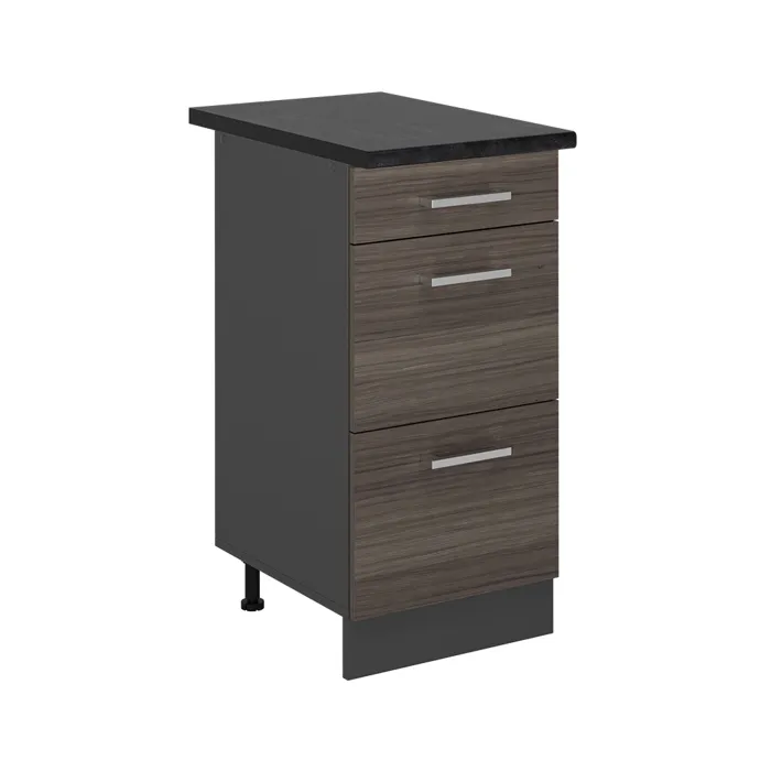 Vicco Meuble cuisine Gris noble 40cm avec tiroirs, PT Anthracite