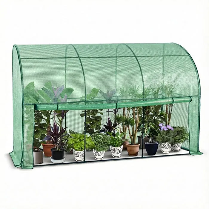 Vounot Serre De Jardin Hivernage Murale Adossee Avec Bache Pe 300x100x180cm Vert