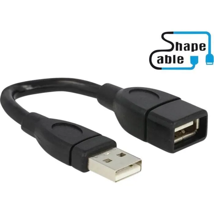 DeLOCK 15cm USB 2.0 câble USB 0,15 m USB A Noir - Neuf
