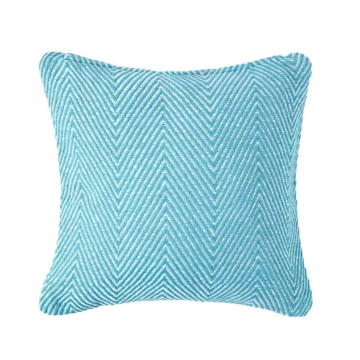 Housse De Coussin Halden Turquoise À Motif Chevrons En Coton, 60x60cm - Homescapes
