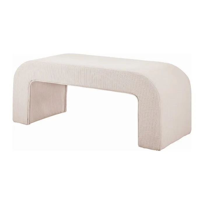Banc en velours côtelé - Crème - CALVELO
